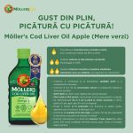 MÖLLER’S COD LIVER OIL OMEGA-3 aromă de mere verzi, 250 ml 2 new slider mere